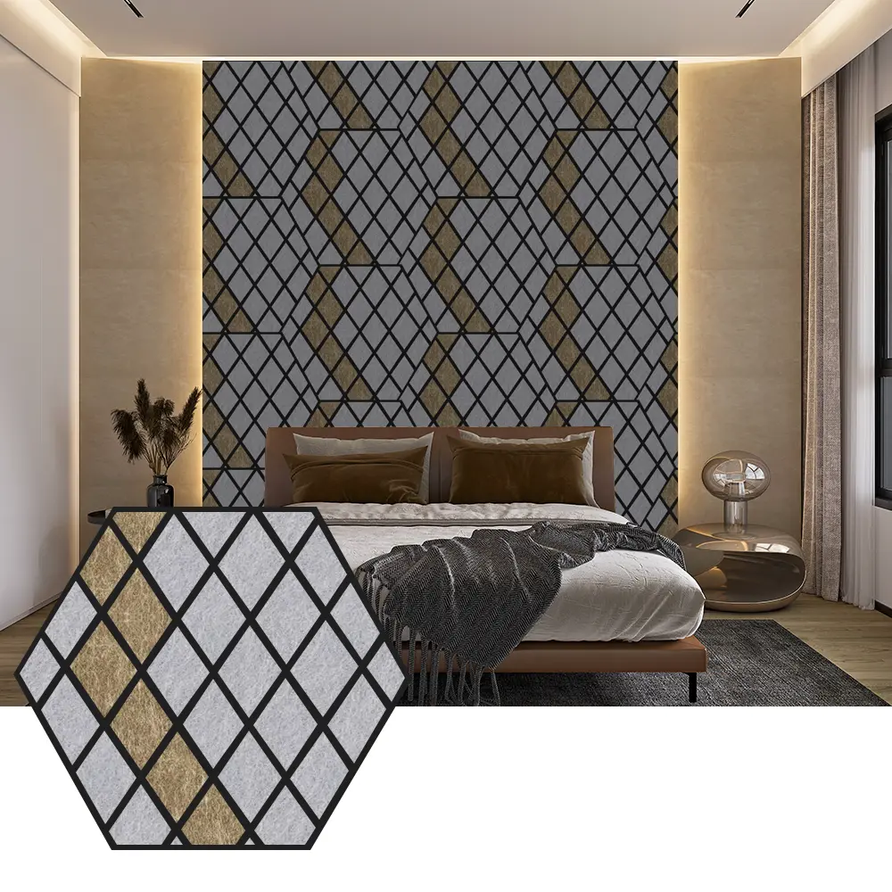 Hexagon PET akustikpaneler til moderne vægdesign