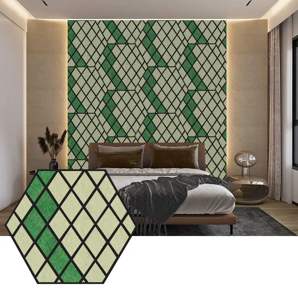 Hexagon PET akustikpaneler til moderne vægdesign