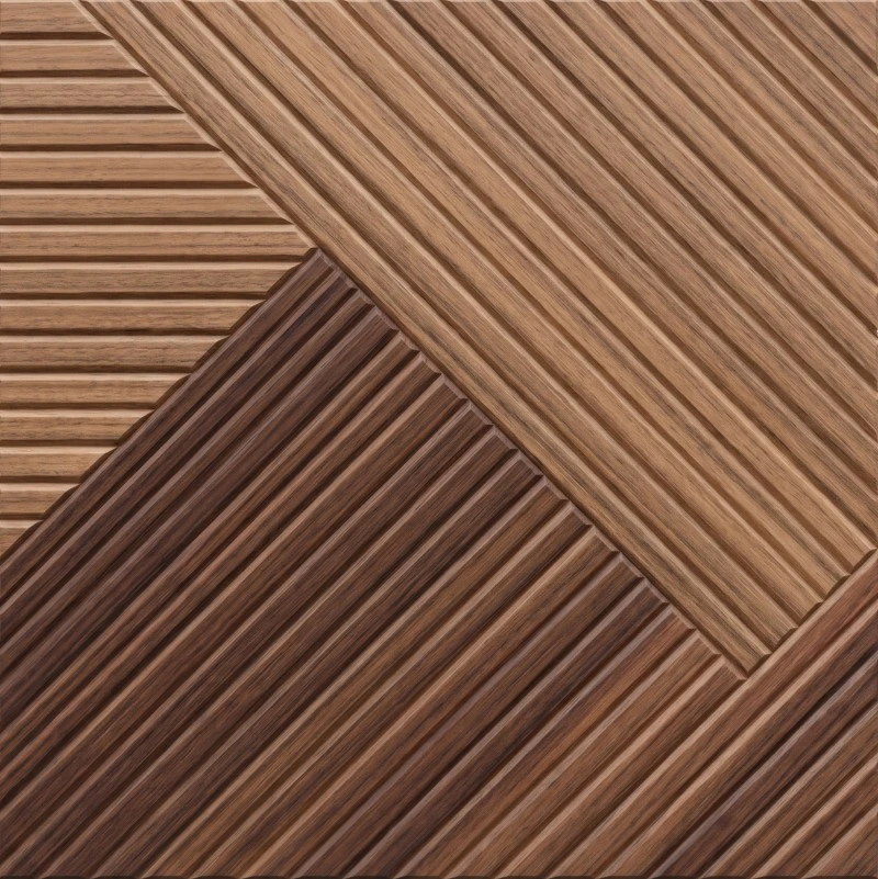 Wonear 3D UV-printet Rillet PET Dual-Tone Walnut Panel Wonear 3D UV-printet Rillet PET Dual-Tone Walnut Panel