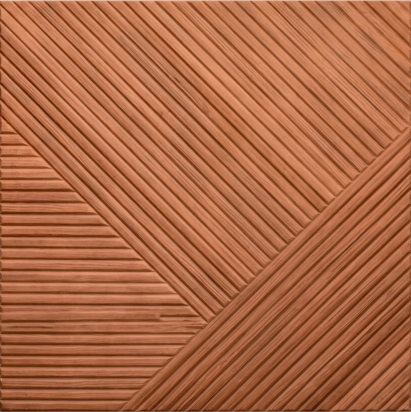 Wonear 3D UV-printet Rillet PET Teak Chevron Panel